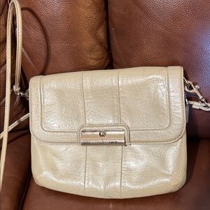 Coach Beige Leather Crossbody Bag
